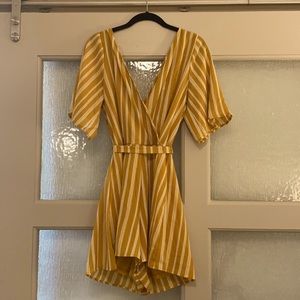 Yellow striped romper